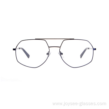 Metal Double Nose Bridge Polygon Glasses Frames